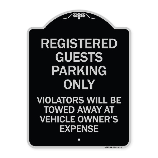 Registered Guest Parking Only Violators Will Be Towed Away at Vehicle Owners Expense, BS-1824-23228